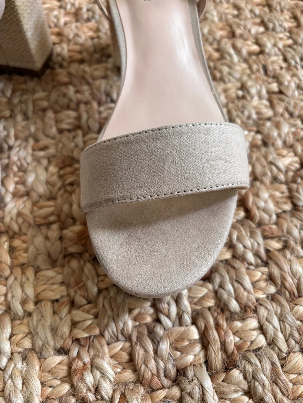 Bandolino Taupe Platform Espadrille Block Heel Sandals
